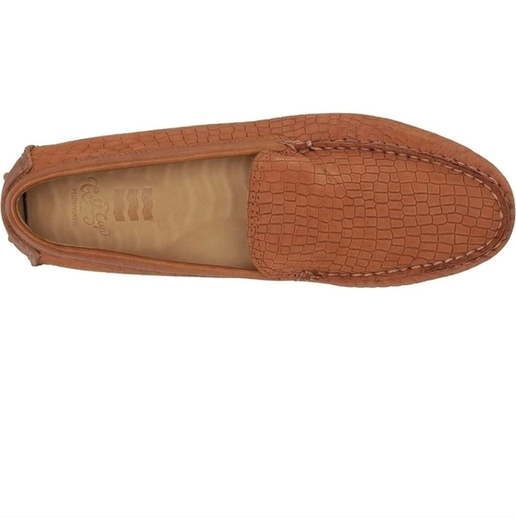 Sperry Camp Moc Tan Croc Embossed Leather Driving Loafers Mens main image 7